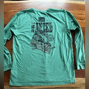 Men’s fintech fishing graphic long sleeve shirt green